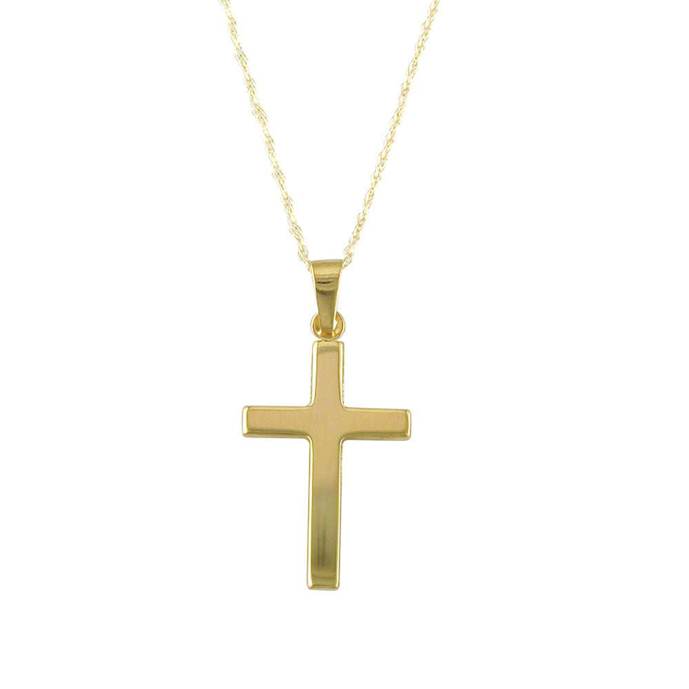 9ct Yellow Gold Straight Cross Pendant