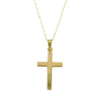 9ct Yellow Gold Straight Cross Pendant