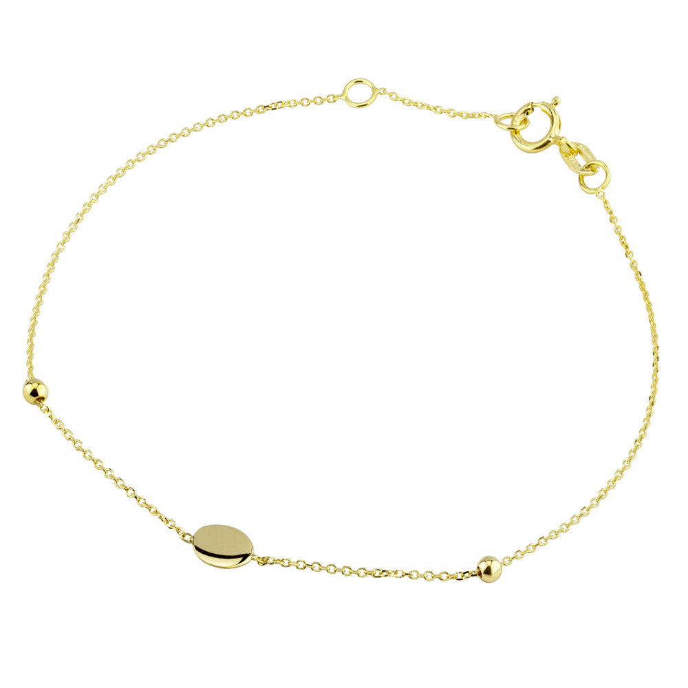 9ct Yellow Gold Small Circle & Ball Bracelet