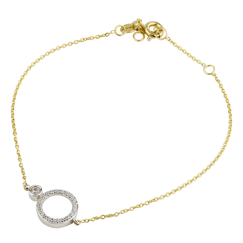 9ct Yellow Gold CZ set Circle of Life Bracelet