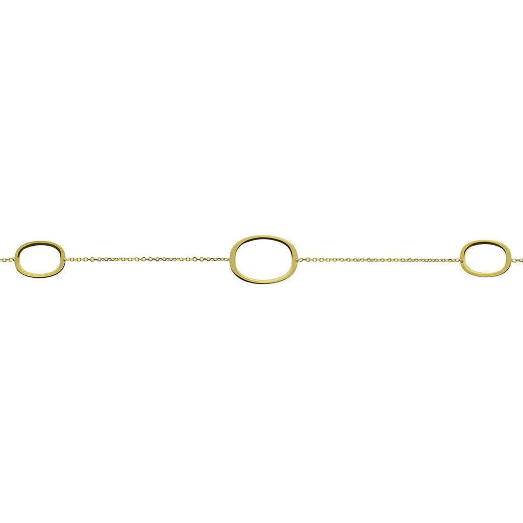 Shop 9ct Yellow Gold 3 Open Oval Link Bracelet