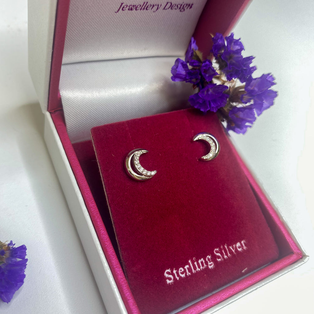 Dream Moon Children Sterling Silver Earrings Gift Box