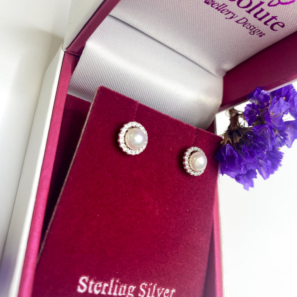 Holly Children Sterling Silver Pearl Earrings Gift Set