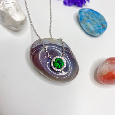 Royal Emerald Cubic Zirconia Sterling Silver Pendant