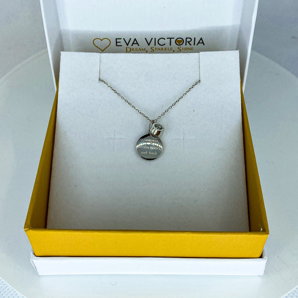  Love You Children Sterling Silver Disc Pendant Gift Box