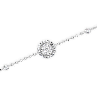 Hazel Crystal Circle Sterling Silver Bracelet