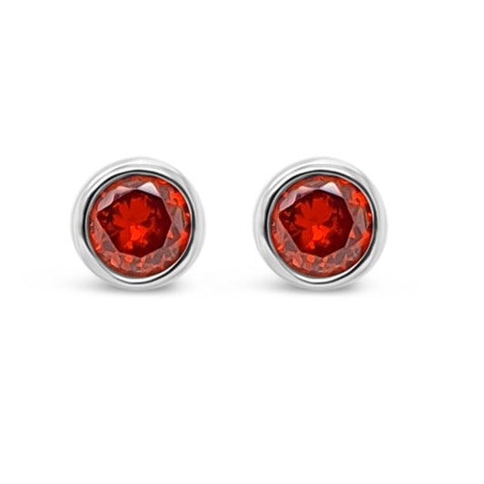 January Birthstone Sterling Silver Stud Earrings