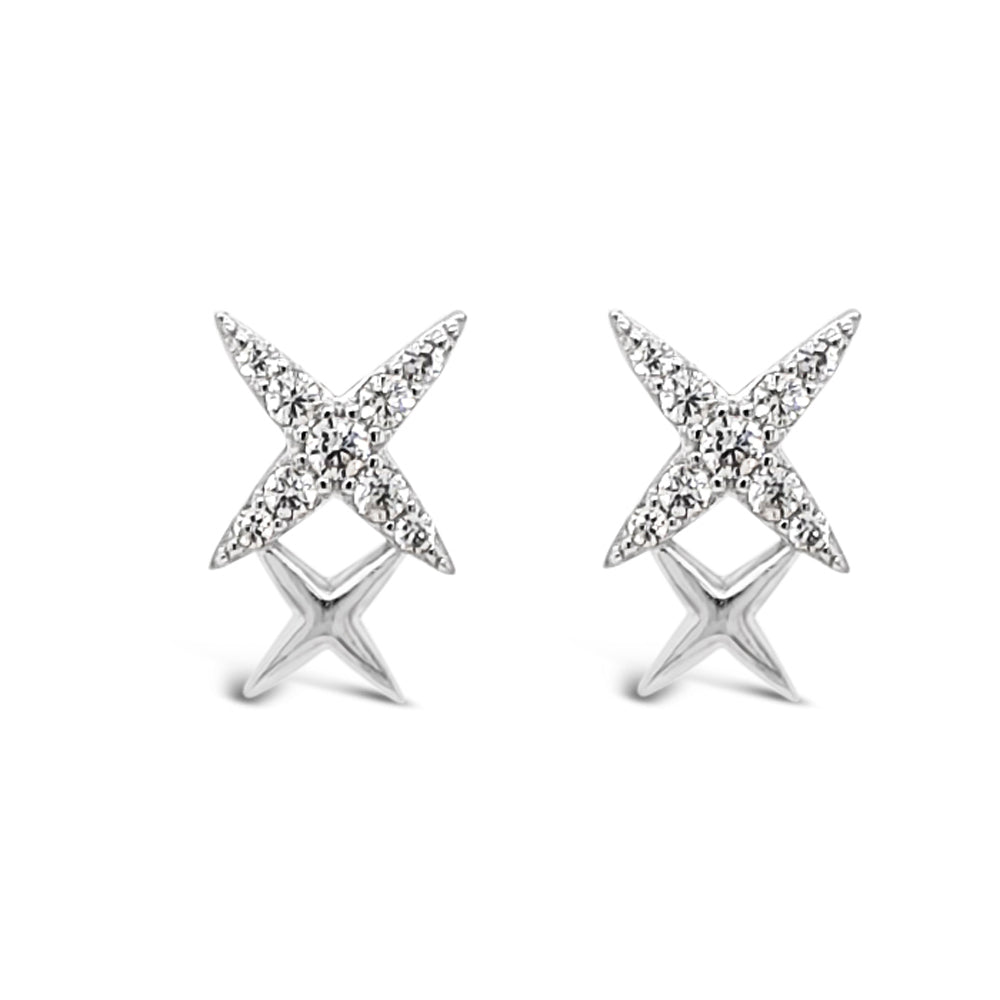 XX Sending Kisses Sterling Silver Stud Earrings