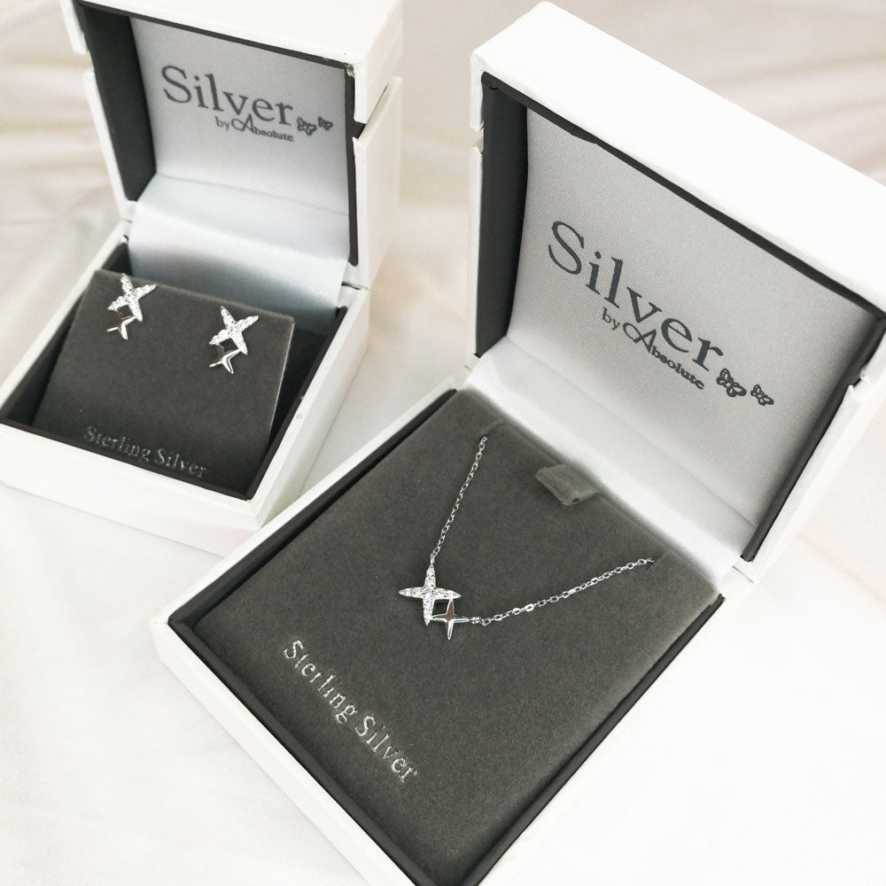 XX Sending Kisses Sterling Silver Stud Earrings Gift Box Ireland