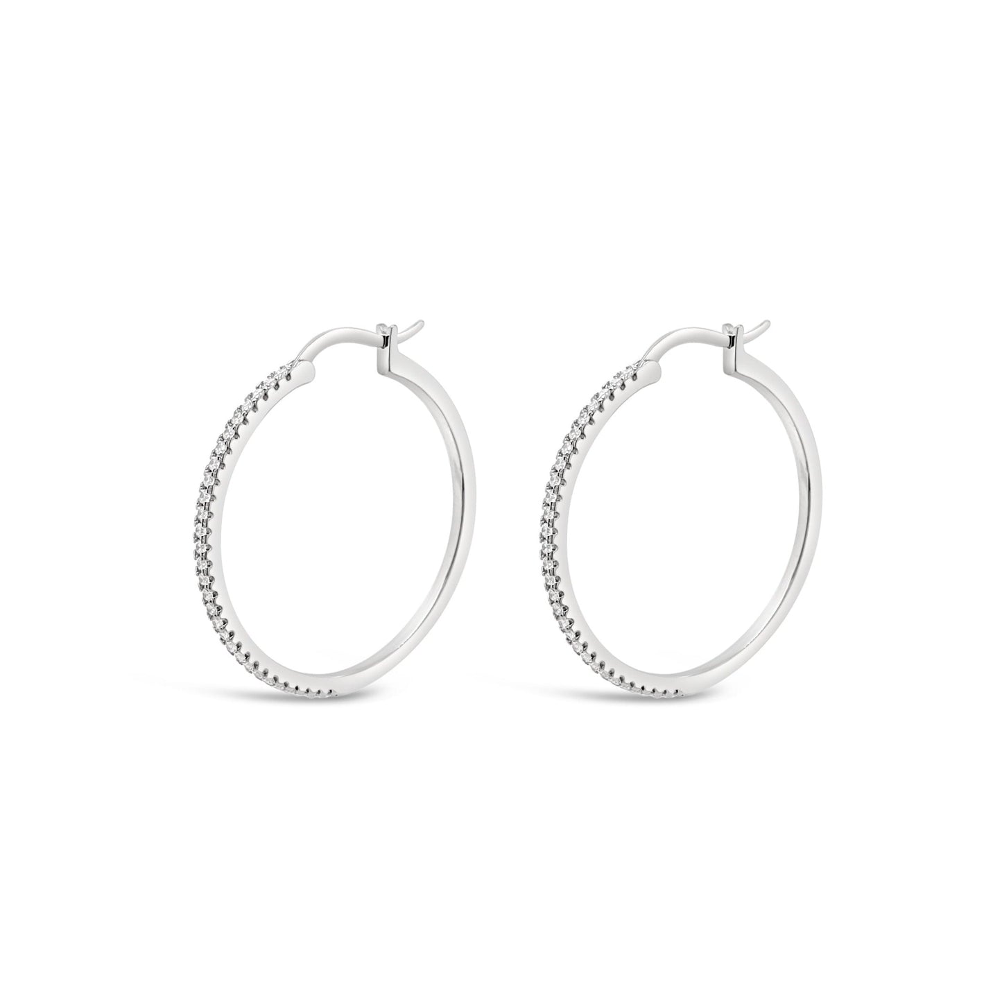 sterling silver cz hoop earrings