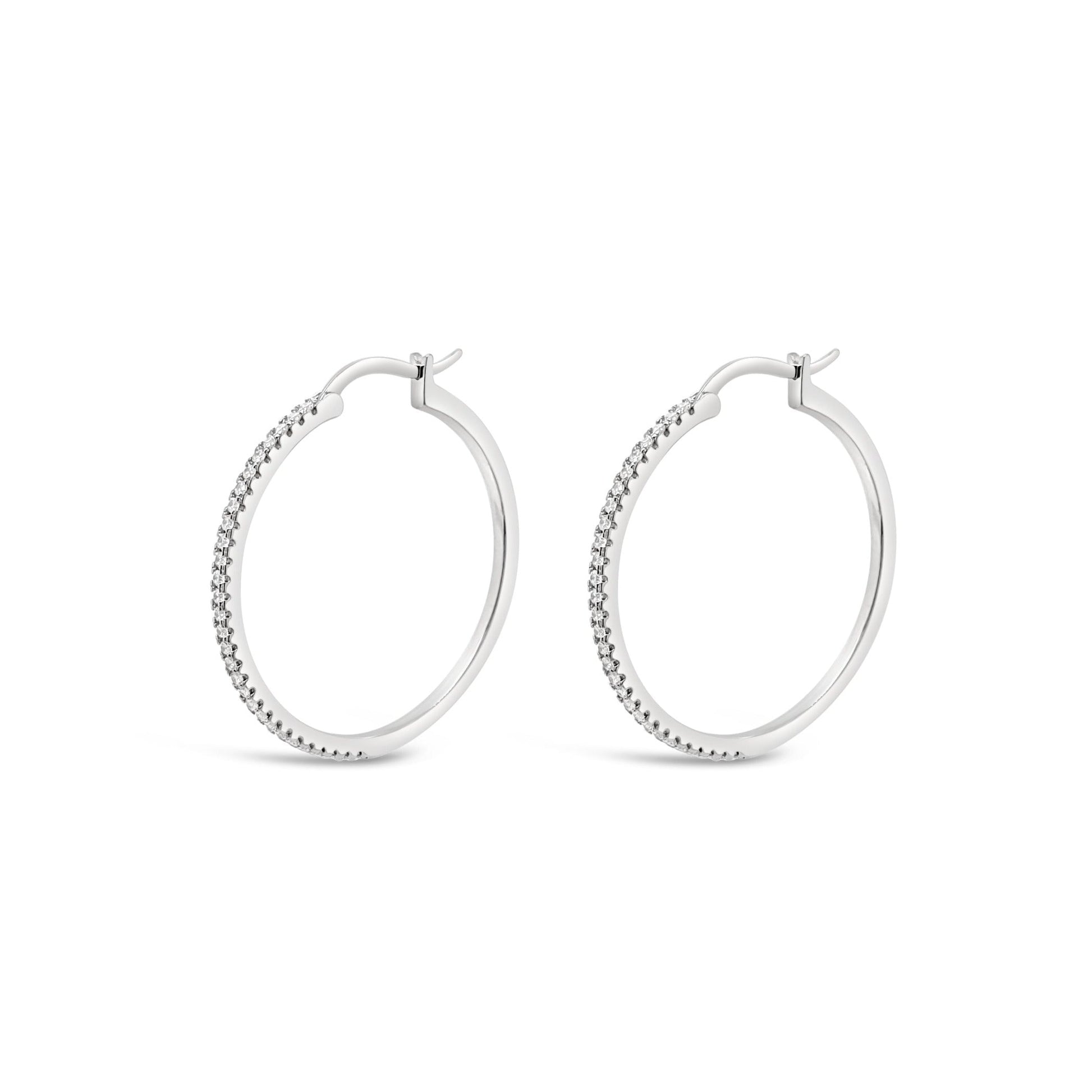 sterling silver cz hoop earrings