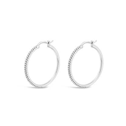 sterling silver cz hoop earrings