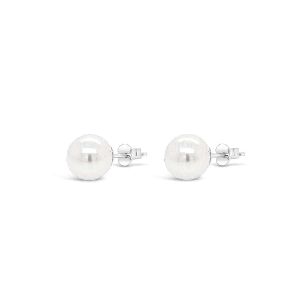 Aria White Pearl Sterling Silver Stud Earrings