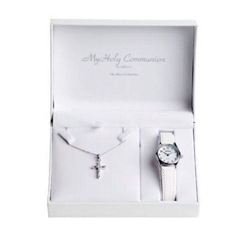 Communion Children Sterling Silver Cross Pendant & Watch Gift Set