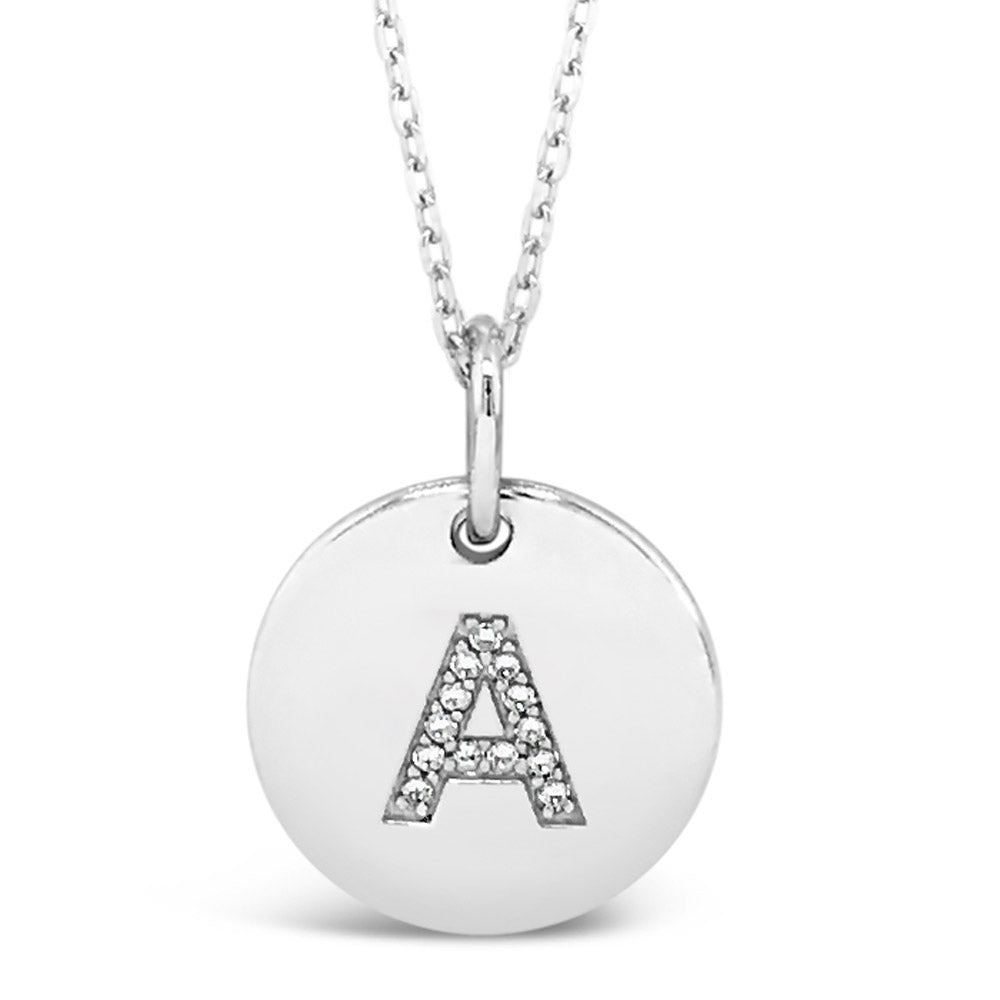 A - Initial Letter Sterling Silver Necklace - Eva Victoria