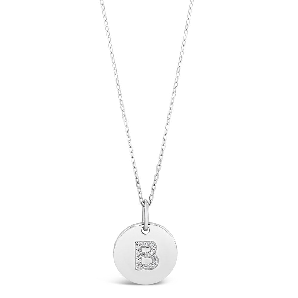 B - Initial Letter Sterling Silver Necklace - Eva Victoria