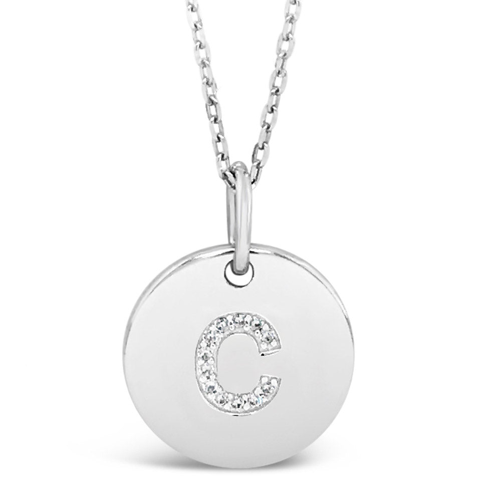 C - Initial Letter Sterling Silver Necklace - Eva Victoria