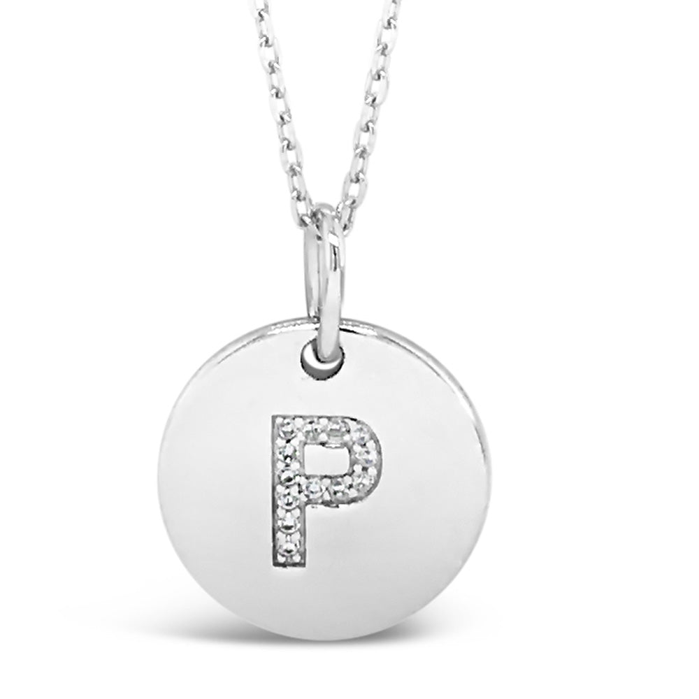 Initial P Sterling Silver Necklace - Eva Victoria personalised kids jewellery. Timeless gift in Ireland.