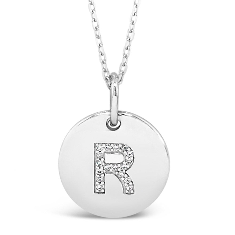 Sterling Silver Initial R Necklace - Eva Victoria personalised jewellery gift in Ireland, stylish keepsake.