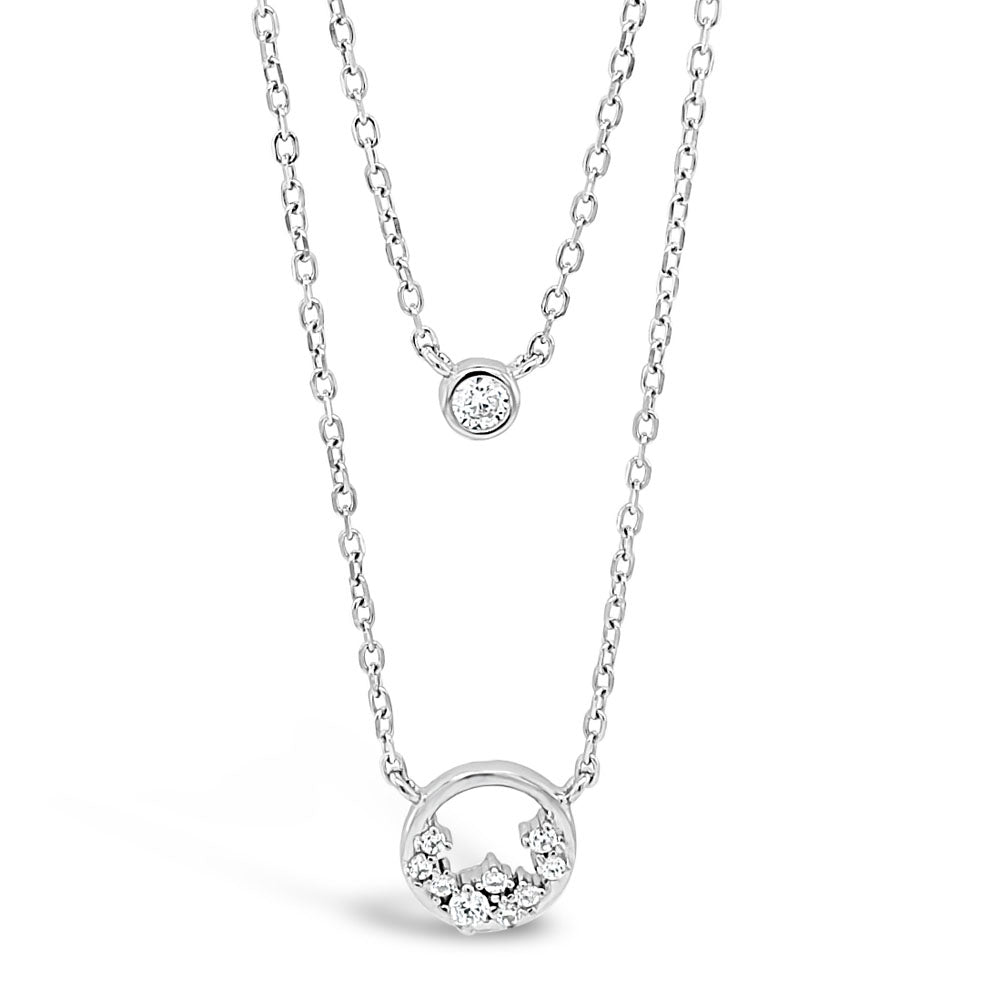 Autumn Diamante Circles Floral Sterling Silver Necklace - Eva Victoria