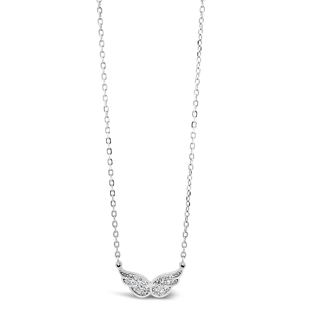 Angelic Wings Diamante Sterling Silver Crystal Pendant - Eva Victoria
