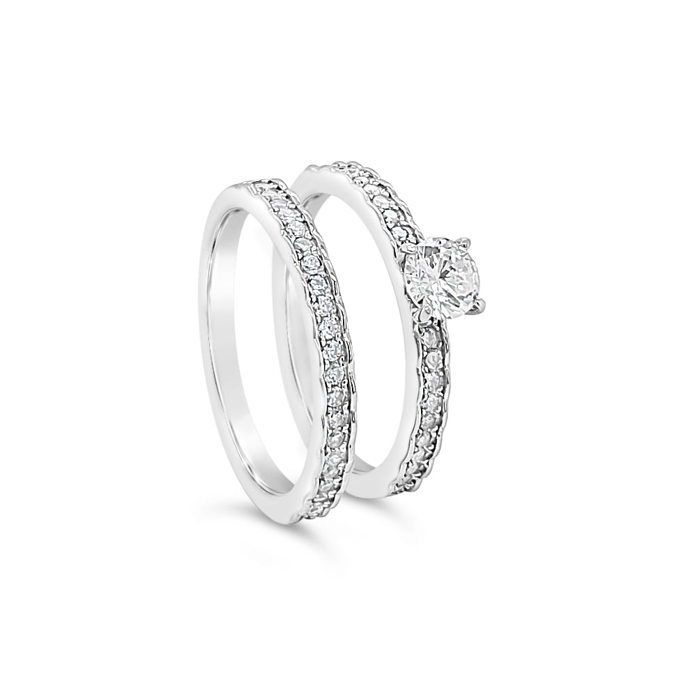 Allison Double Diamante Absolute Sterling Silver Ring - Eva Victoria