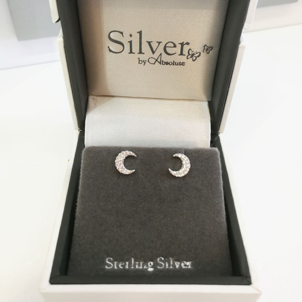 Moonlight Crystal Sterling Silver Delicate Stud Earrings Gift Set