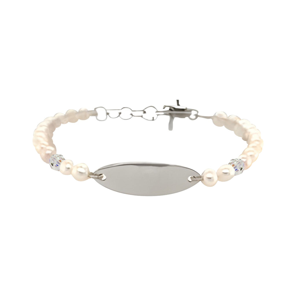 Shop April Freshwater Pearl Personalized Sterling Silver Bracelet 