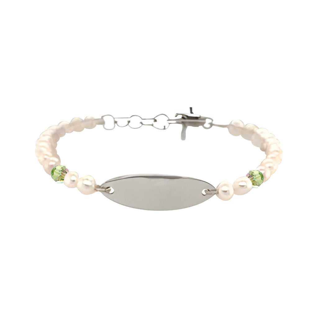 August Freshwater Pearl Personalized Sterling Silver Bracelet Gift Set
