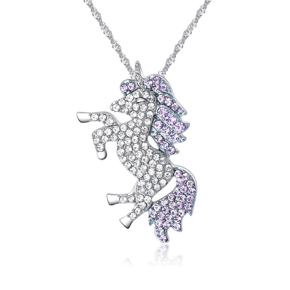 Shop Eva Diamante Amethyst Crystals Unicorn Pendant Ireland