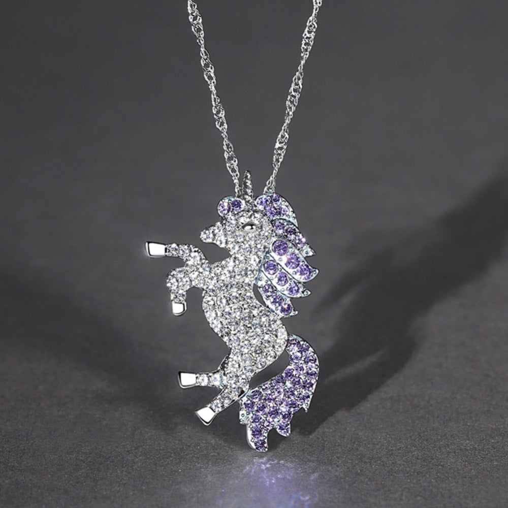 Shop Eva Diamante Amethyst Crystals Unicorn Pendant