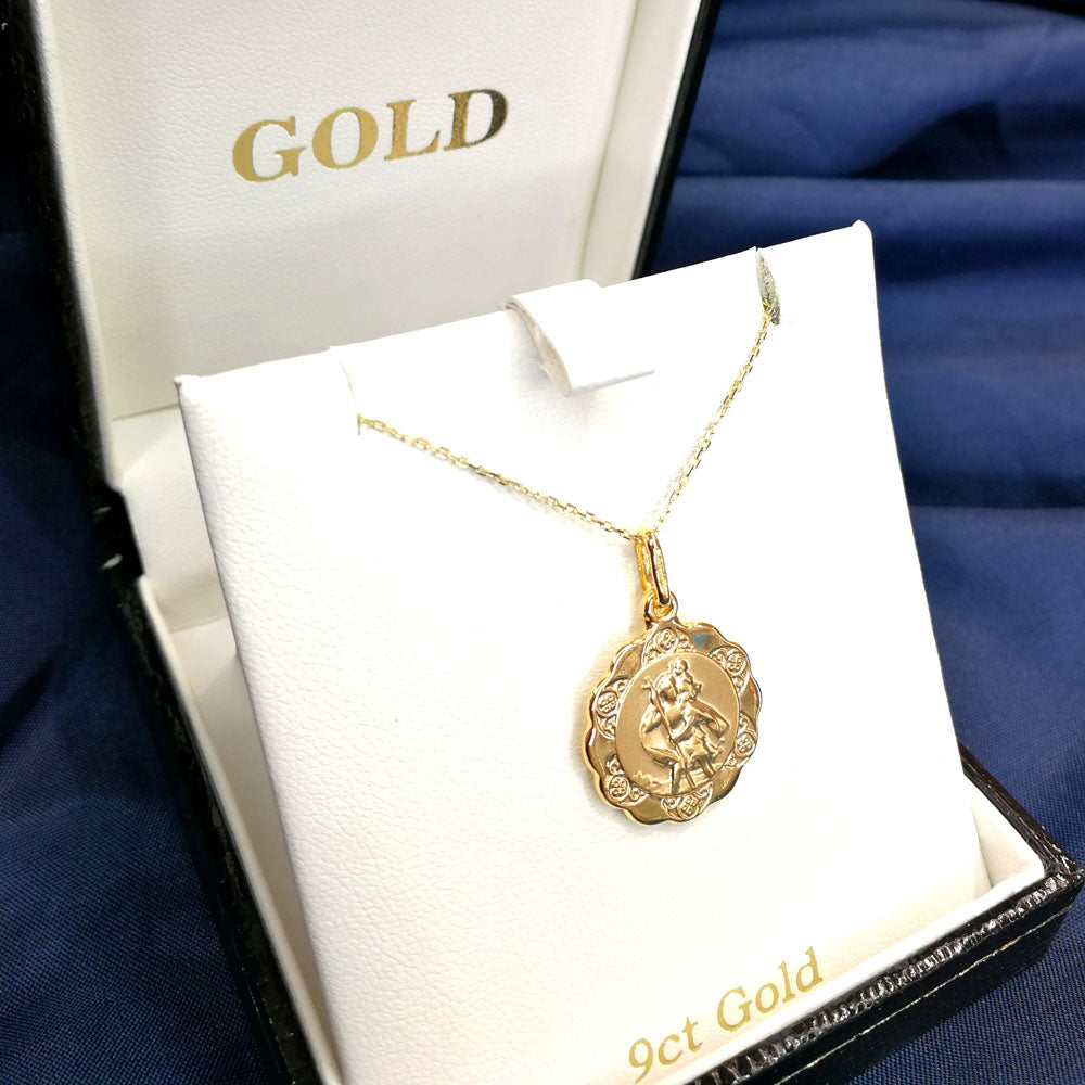 9ct Gold Dainty St. Christopher's Medal Gift Pack