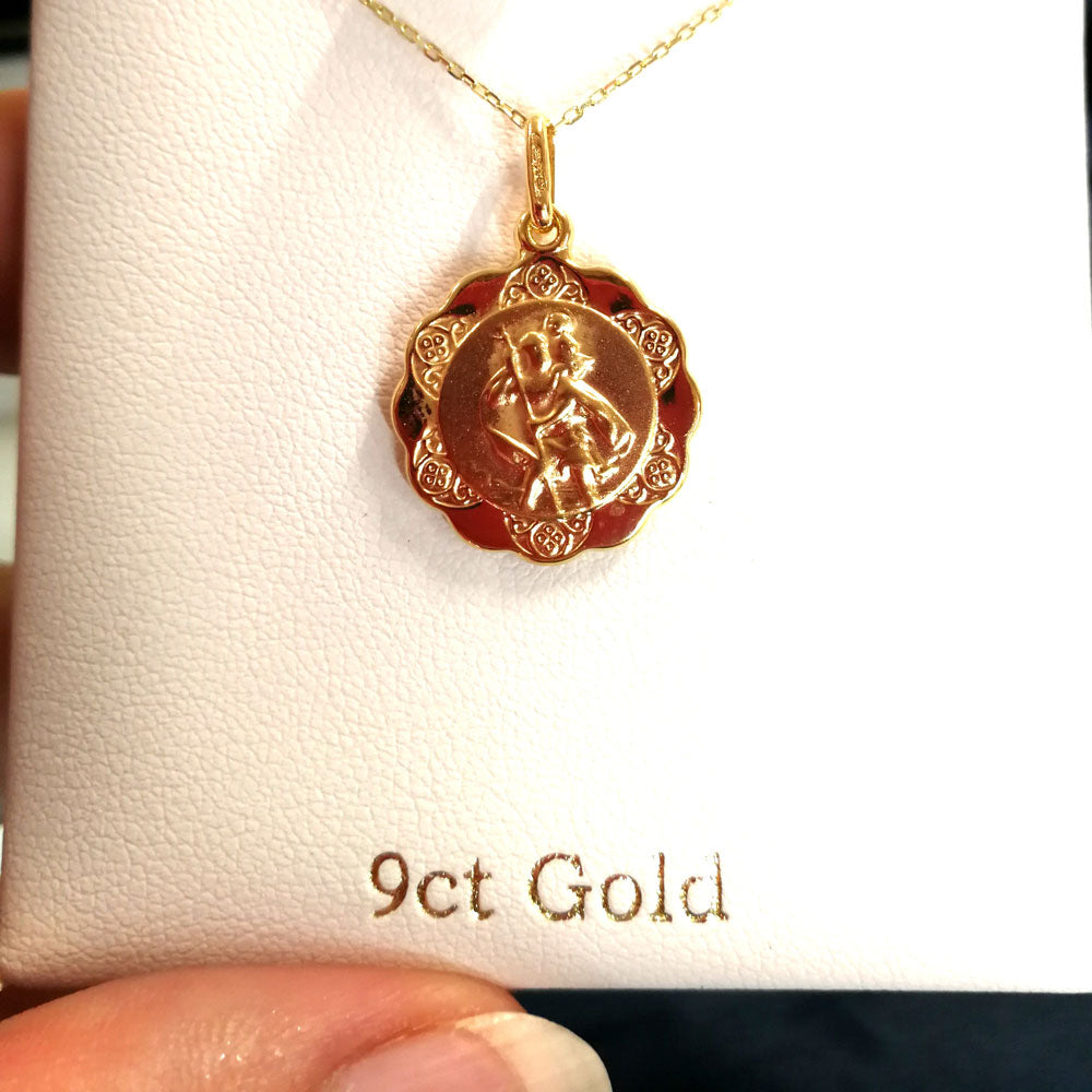 9ct Gold Dainty St. Christopher's Medal Ireland