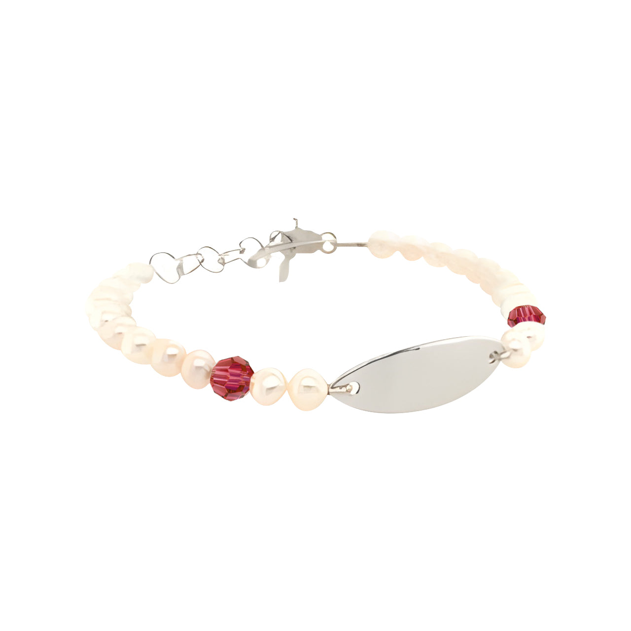 July Fresh Water Pearl Personalized Sterling Silver Bracelet