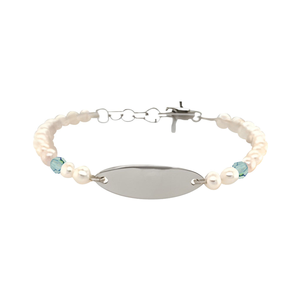 Shop March Fresh Water Pearl Personalized Sterling Silver Bracelet