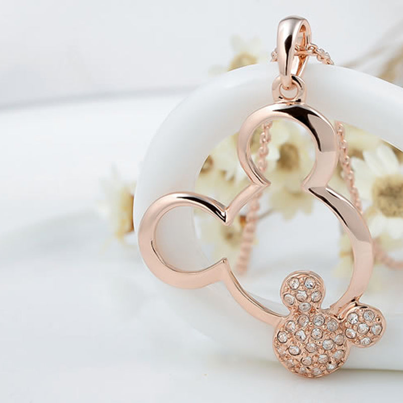 Shop Minnie Mouse Inspired Diamante Rose Gold Pendant