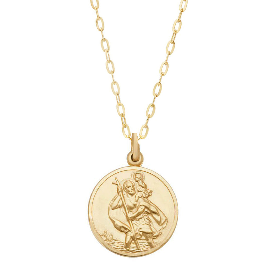 9ct Yellow Gold St Christopher's Medal 18 mm