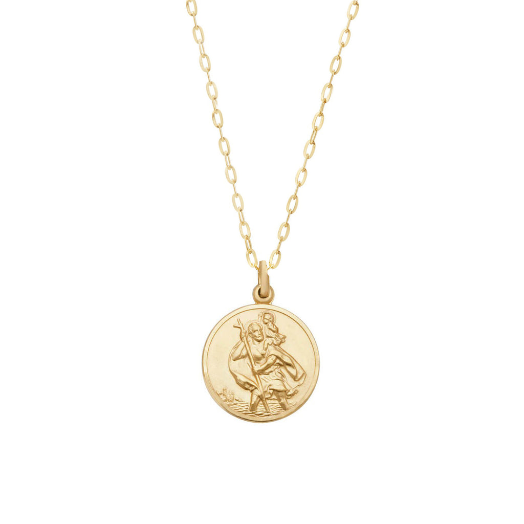 Shop 9ct Yellow Gold St Christopher's Medal 18 mm