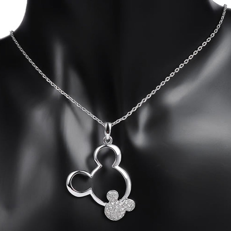 Shop Minnie Mouse Inspired Diamante Silver Pendant