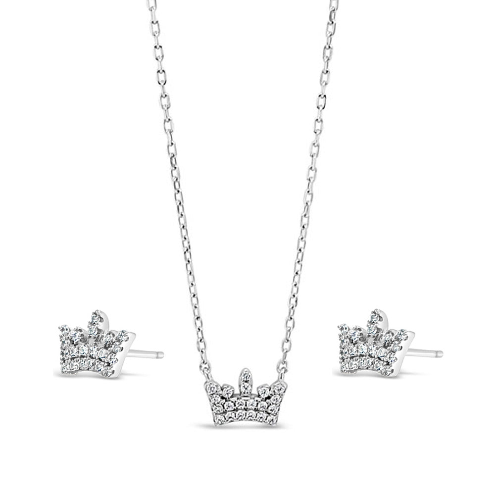 Princess Crown Pendant & Earrings 